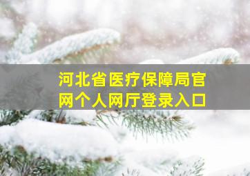 河北省医疗保障局官网个人网厅登录入口