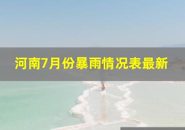 河南7月份暴雨情况表最新