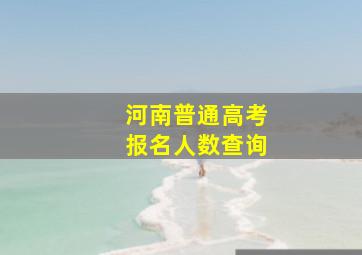 河南普通高考报名人数查询