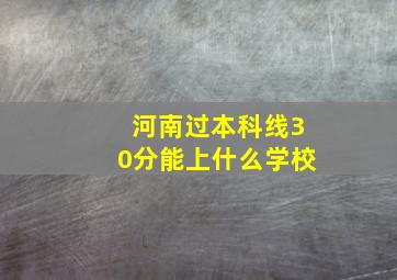 河南过本科线30分能上什么学校