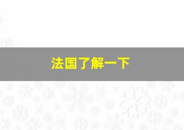 法国了解一下