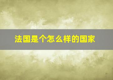 法国是个怎么样的国家