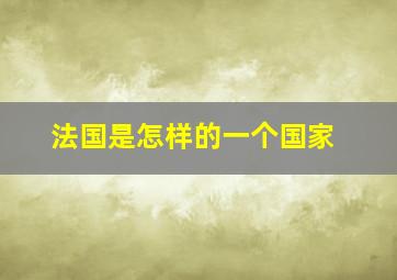 法国是怎样的一个国家