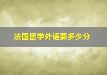 法国留学外语要多少分