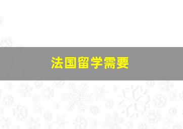 法国留学需要