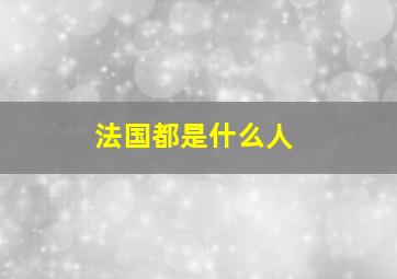 法国都是什么人