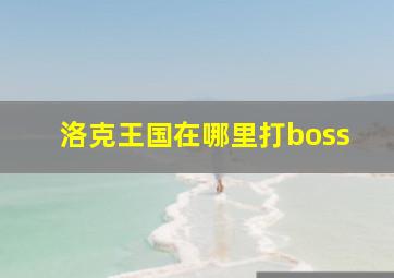 洛克王国在哪里打boss