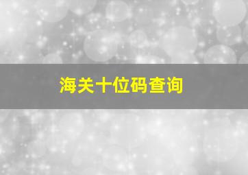 海关十位码查询