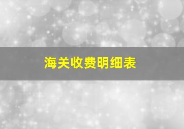 海关收费明细表