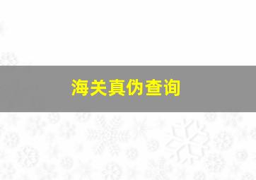 海关真伪查询