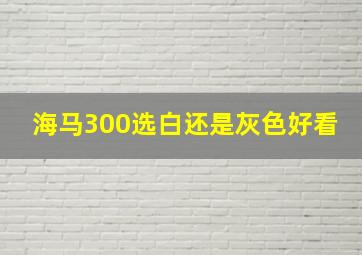 海马300选白还是灰色好看