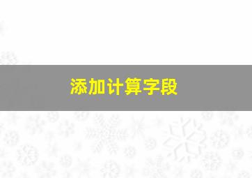 添加计算字段