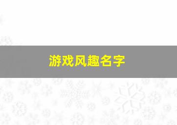 游戏风趣名字