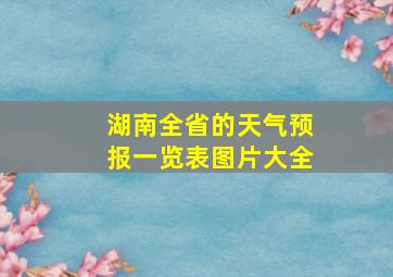 湖南全省的天气预报一览表图片大全