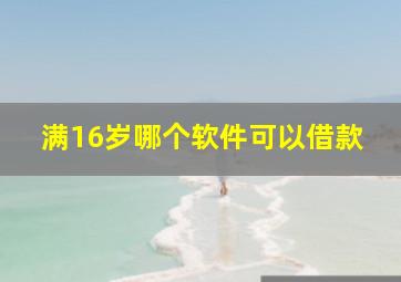 满16岁哪个软件可以借款