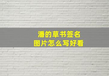 潘的草书签名图片怎么写好看