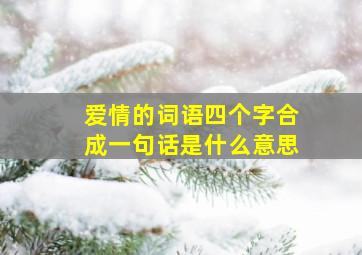 爱情的词语四个字合成一句话是什么意思