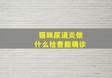 猫咪尿道炎做什么检查能确诊