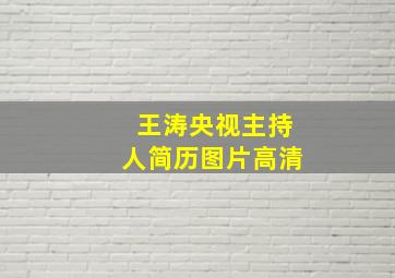 王涛央视主持人简历图片高清