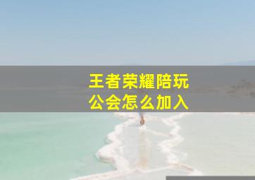 王者荣耀陪玩公会怎么加入