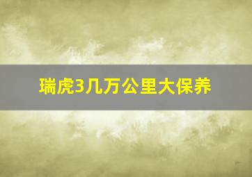 瑞虎3几万公里大保养