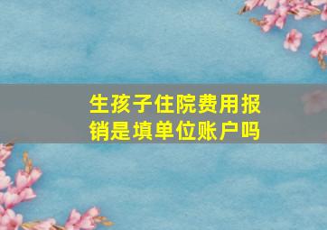 生孩子住院费用报销是填单位账户吗