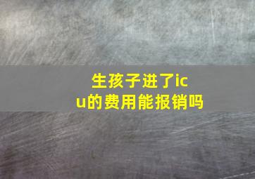 生孩子进了icu的费用能报销吗