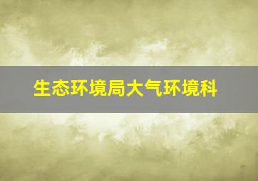 生态环境局大气环境科