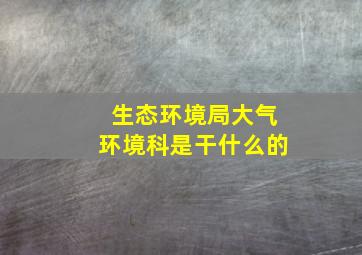 生态环境局大气环境科是干什么的