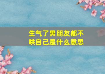 生气了男朋友都不哄自己是什么意思