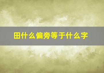 田什么偏旁等于什么字