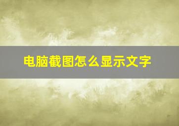 电脑截图怎么显示文字