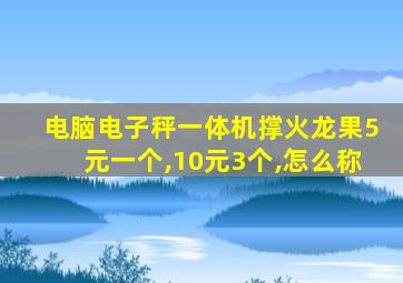 电脑电子秤一体机撑火龙果5元一个,10元3个,怎么称