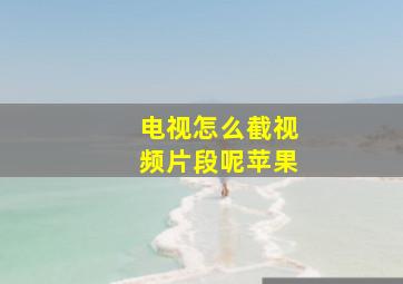 电视怎么截视频片段呢苹果