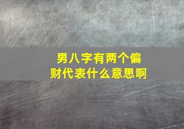 男八字有两个偏财代表什么意思啊