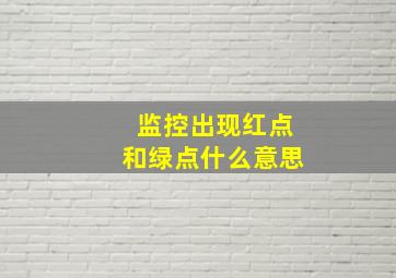 监控出现红点和绿点什么意思