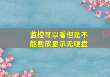 监控可以看但是不能回放显示无硬盘