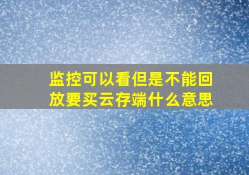 监控可以看但是不能回放要买云存端什么意思