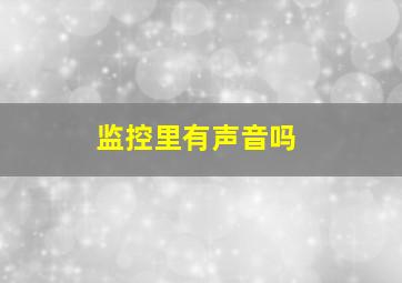 监控里有声音吗