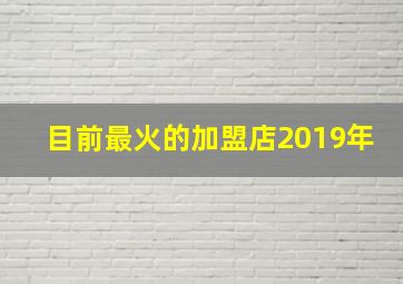 目前最火的加盟店2019年