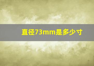 直径73mm是多少寸