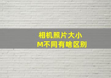 相机照片大小M不同有啥区别