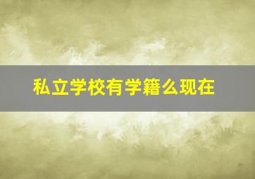 私立学校有学籍么现在