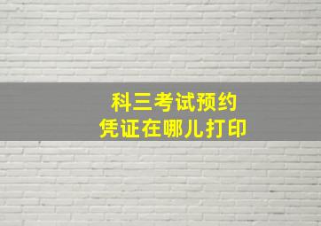 科三考试预约凭证在哪儿打印