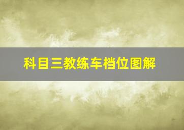 科目三教练车档位图解