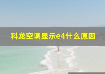 科龙空调显示e4什么原因