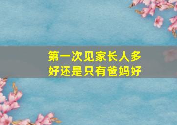 第一次见家长人多好还是只有爸妈好