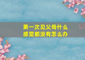 第一次见父母什么感觉都没有怎么办