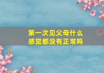 第一次见父母什么感觉都没有正常吗