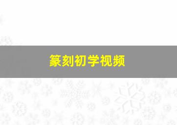 篆刻初学视频